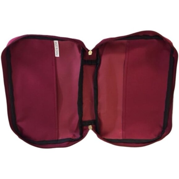 Burgundy Bible Cover With Cross Embroidery & Zippered Closure - Picture 2 of 2